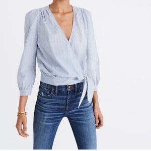 Madewell Striped Blouse With Front Knot